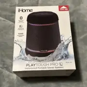 iHome IBT158V2B Bluetooth Rechargeable Waterproof Speaker 360° Stereo Sound New
