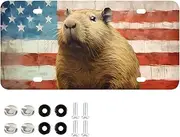 AIXIWAWA License Plate American Capybara Print for Automobile Front Rear 12x6 in Standard Aluminum Alloy Metal Car Tags Decorative Plates