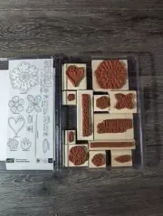 Stampin' Up! "Time Well Spent" *RETIRED* mounted stamp set of 12 Flowers Friends