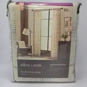 3728148 Allen+Roth Englewood Cream Curtain Panel 50”x95” Rod Pocket Back Tab New
