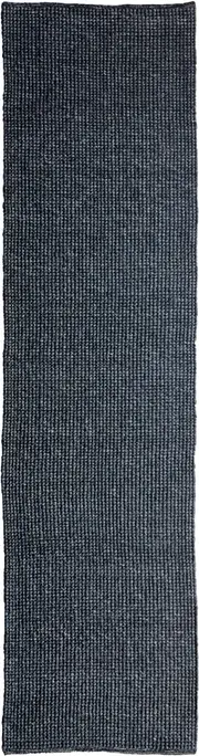 Loop Black Runner Wool Rug