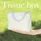Seersucker Car Tissue Boxes Exquisite Napkin Holder Box Tissue Storage Case