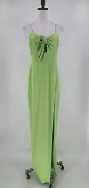 Aidan Mattox Womens Lime Green Strappy The Front Bodice Gown Dress Sz 8 NWT