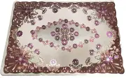 Set of 3 PVC Non Clear Placemats (18" x 12") EMBROIDERED COLORFUL FLOWERS # 6,MT