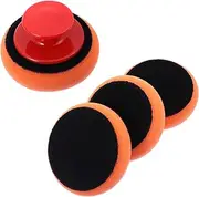 1set Car Polishing Sponge Pads with Handle Waxing Pads for Car Care for Removing Scratches and Enhancing Paint Brightness