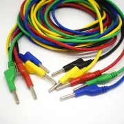 10set(50pcs) Dual 4mm Banana Plug Test Leads 5 colors 2M Silicone Power Cable