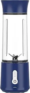 Vortex A7-Blue BPA free FDA CE Rohs FCC compliant PCTG food grade rechargeable Six stainless steel blades switch lock 500ml single smoothies fruit juice fast blending time portable blender (BLUE)