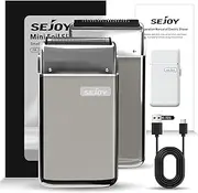 Sejoy Portable Electric Razor for Men with Toothed & Mesh Blades, Magnetic Adsorption Head, Dynamic Ribbon LED, IPX7, Mini Electric Foil Shaver for Men, Seolfor