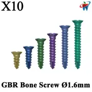 10pcs Dental GBR Bo ne Screw Ø1.6mm Surg ical Membrane Fixation