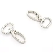 15 Pcs Oval Ring Lobster Clasp Claw Push Gate Trigger Clasps Swivel Snap Hook...