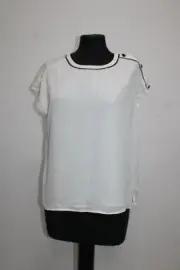 VINCE CAMUTO Womens Ivory Sleeveless Keyhole Top, Pearl Ivory, Size Small