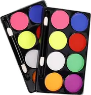 Halloween Body Painting Set 8 Boys and Girls Makeup Kit Water-based Oil- Paint Palette Stage Makeup Set