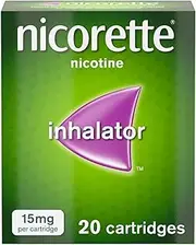 Nicorette Inhalator - Relieve Your Nicotine Cravings - Quit Smoking & Stop Smoking Aids - 15mg, 20 Cartridges