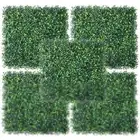 Unbranded Artificial Boxwood Hedge Panel 20" x 1.8" Plastic Green (12-Piece)