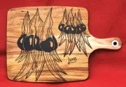 STURT DESERT PEA TAPAS, CHEESE BOARD HAND BURNT PYROGRAPHY FLOWER AUSSIE OUTBACK