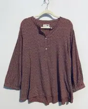Old Navy Top Womens XXL Red Boho Popover Gauzy Peasant Romantic Feminine Fairy