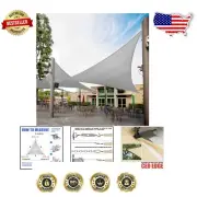 8' Triangle Grey Sun Shade Sail - Durable Design for Weddings & Outdoor Events