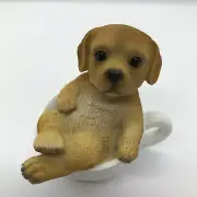Labrador Dog Puppy in Tea Cup Coffee Teacup Figurine Statue PT12021
