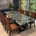Green agate dining table top, agate stone center table top, modern furniture