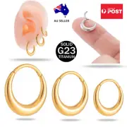 G23 Titanium Alloy Hinged Hoop Earrings Ear Cuffs Huggies for Sensitive Ears AU