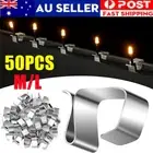 50PCS LED Fairy Lights Stainless Steel Gutter Hooks Metal Clips Christmas Party