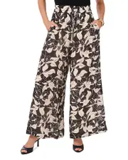 Vince Camuto Printed Drawstring Wide Leg Pants