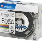 X10 Verbatim Blank Music CD-R Discs 80min 24x MUR80PHW10V1 Phono-R