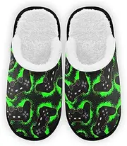 Umidedor Green Game Slippers Soft Non-Slip Indoor Women Men House Slippers Home Shoes