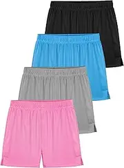 [Resinta] Girls Athletic Mesh Shorts Youth Basketball Soccer Shorts Kids Active Sports Shorts Gym Shorts