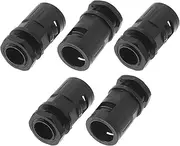 X AUTOHAUX M18x1.5 Cable Glands 15.8mm / 0.62" Bellows Waterproof Joint Straight-Through PA6 Nylon Black 5 Pcs