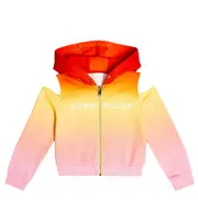 [Givenchy Kids] Givenchy Kids Logo ombré cotton jersey hoodie Y 12 multicoloured