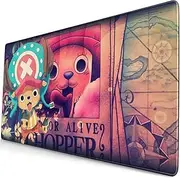 Large Gaming Mouse Pad Hot Anime One Piece Tony Tony Chopper Cute Manga Cool Anti Slip Mouse Mat Stitched Edges Desk Mat Bedroom Desk Pad(29.5"X15.8"X0.12")