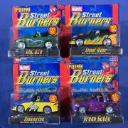 MARVEL STREET BURNERS Ghost Rider WOLVERINE Green Goblin DOC Pull-Back Racer Car