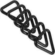 Abaodam 6pcs Black Aluminum Triangle Carabiner Clips Durable Keychain Hooks for Versatile Snap Hooks for Backpacks Outdoor Camping Hiking Key Rings