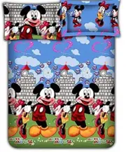 Mickey mouse Character Cartoon Print Double bedsheet with 2 Pillow for kids