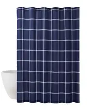 Truly Soft Printed Windowpane Shower Curtain
