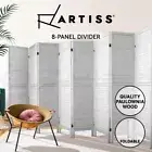 Artiss 8 Panel Room Divider Screen Partition Privacy Louver Wood Stand White