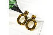 Obsession Tortoiseshell Leopard Print Drop Earrings in Brown