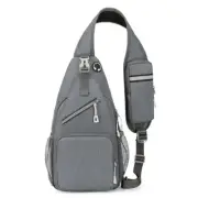 Sling Bag for Men Crossbody Chest Bag Sling Backpack Travel Hiking Daypack Gray