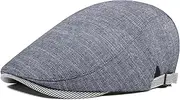 [PivotWing] Men's Cotton Linen Beret Hat Lightweight Breathable Vintage Flat Cap Men's Spring Summer