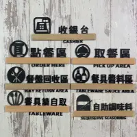 在飛比找蝦皮購物優惠-鏤空木紋款壓克力收銀台餐盤回收區餐具醬料區點餐區取餐區餐具請