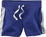 [Carter's] Baby Girls Sparkle Side Stripe French Terry Shorts Blue 6M