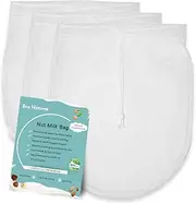 Nut Milk Bag Reusable 3 Pack 12" x 10" Cheesecloth Bags for Straining Almond/Soy Milk Greek Yogurt Strainer Milk Nut Bag for Cold Brew Coffee Tea Beer Juice Fine Nylon Mesh Cheese Cloth