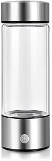 Hydrogen Water Bottle Portable Hydrogen Water Generator Hydrogen Water Ionizer Machine SPE Ionic Membrane Hydrogen Content to 800-1000 PPB 420 ML(Silver)