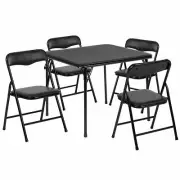 Kids Table and Chairs Set Small Childrens Black Dining Craft Table Daycare Pack