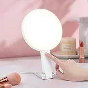 Bomiclss Magnifying Travel Makeup Mirror with Light 20X, Rechargeable Adjustable Brightness 3 Colour Lighting, Portable Lighted Makeup Beauty Mirror Dressing Table Bathroom Bedroom