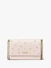 Purl Embellished Flap Chain Wallet