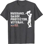[VidiAmazing] Mens Army Veteran Husband Daddy Protector Veteran Hero ds493 T-Shirt
