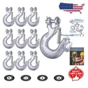 Versatile Rust-Resistant Clevis Slip Hooks 5/16 Inch – 14,000 Lb Rated, 10 Pack