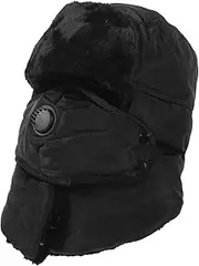 [TOGEVAL] Army Hat Faux Fur Hat Warm Hats Trapper Hats Ski Hats Snowboarding Hat Hats Synthetic Fur Hats Masked Hats Men Hats Snow Hats Outdoor Hat for Men Ski Masks Ski Goggles Red